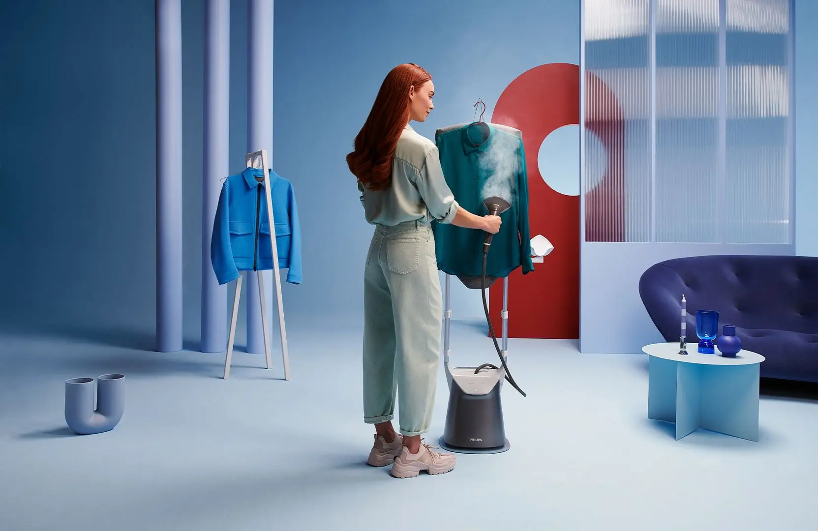 Aparat de calcat cu aburi Philips All-in-One GC62880 (Gray)