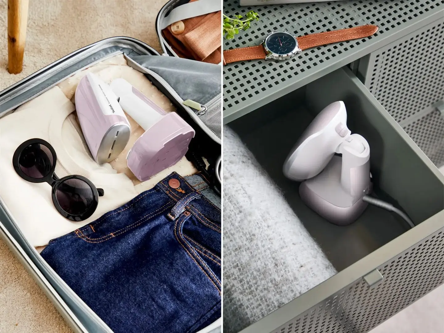 Aparat de calcat cu abur Tefal Access Steam Pocket DT3050E1 (White/Pink)