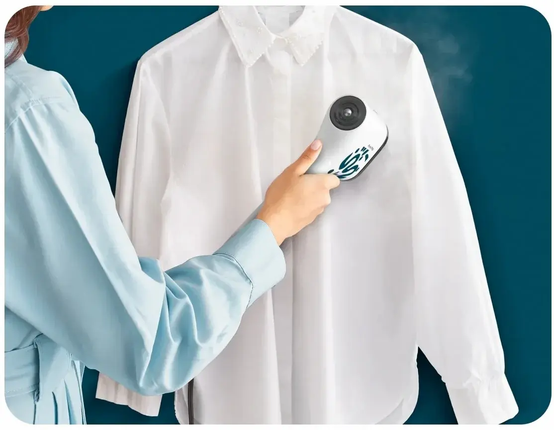 Aparat de curatat cu aburi Tefal Pure Pop Home & Travel DT2040E1 (White/Blue)