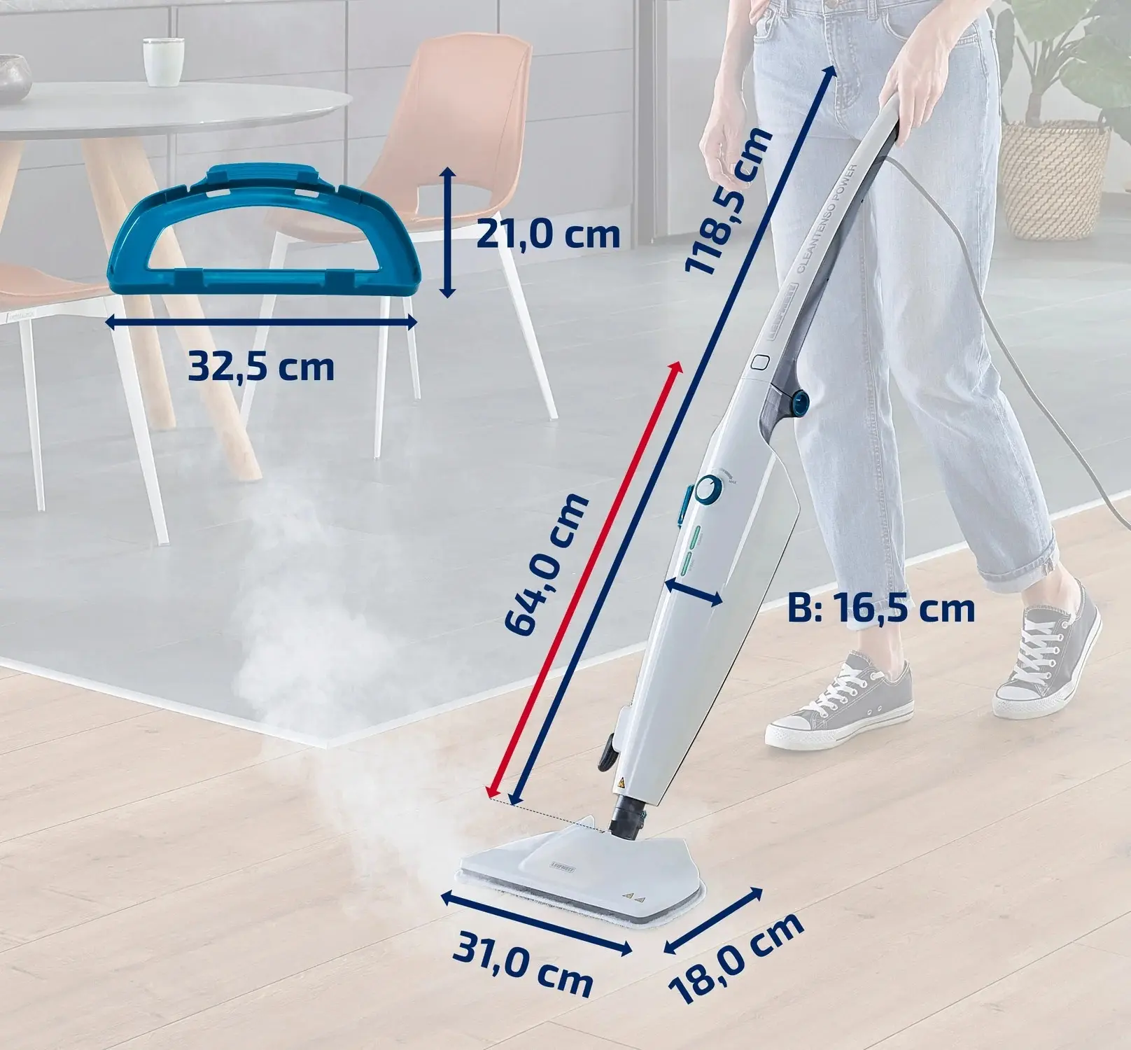 Mop cu aburi Leifheit Clean Tenso 11940 (White)