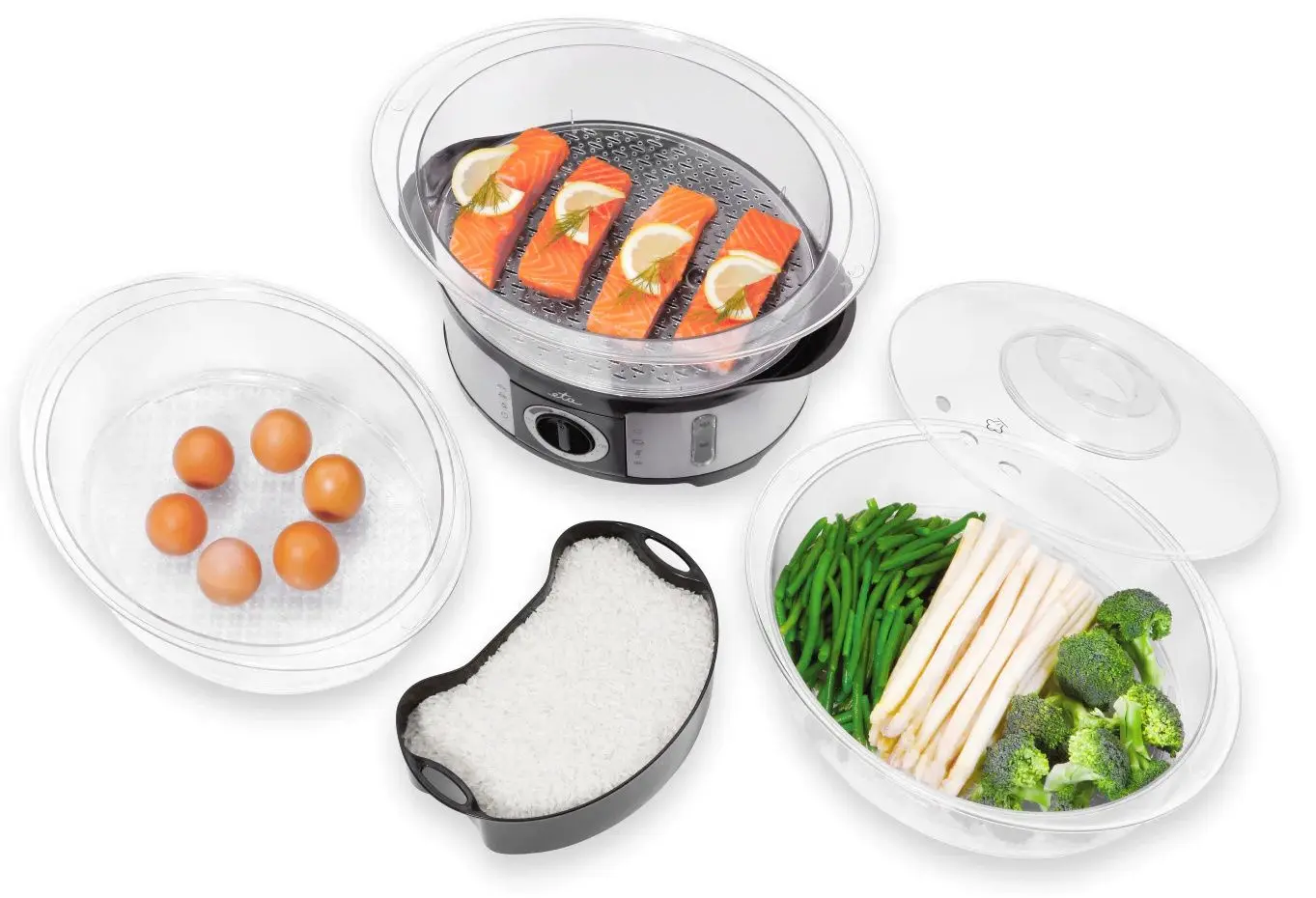 Aparat de gatit cu aburi ETA Steampot 0134 90000 (Inox/Black)