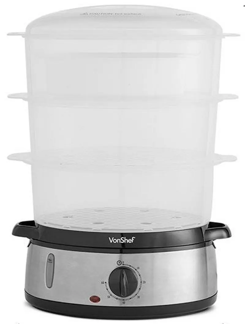 Пароварка VonShef 2000047 (Silver/Black)