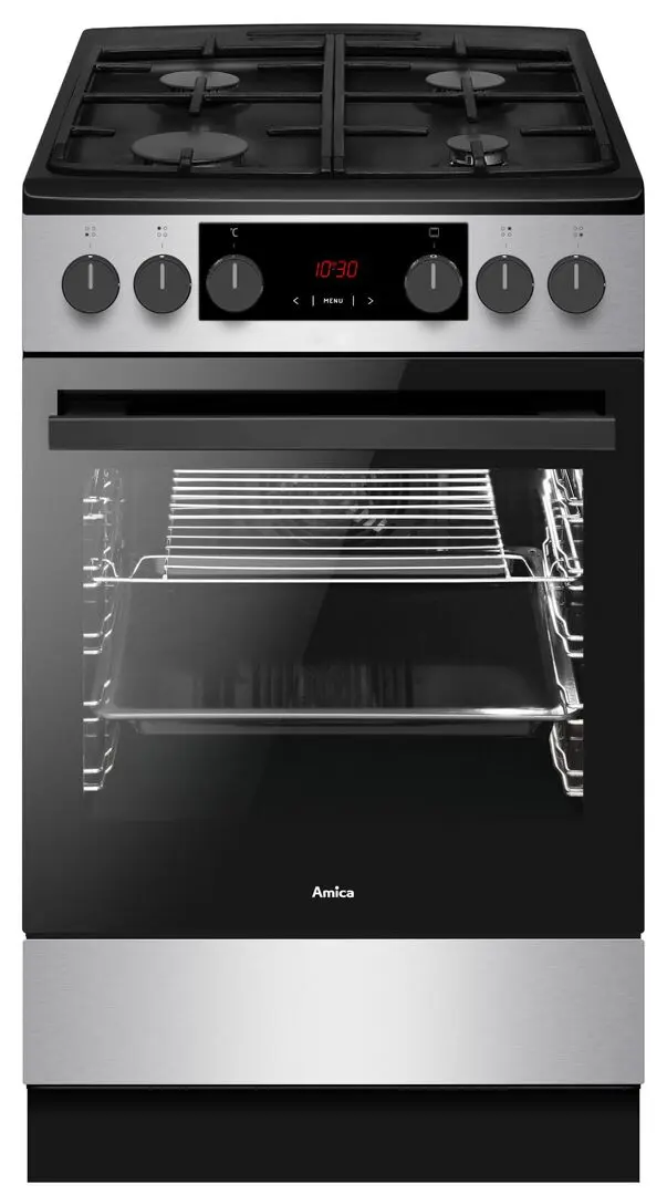 Aragaz combinat Amica 523GEH3.33ZpTsDFA(XsxV) Pizza (Inox/Black)