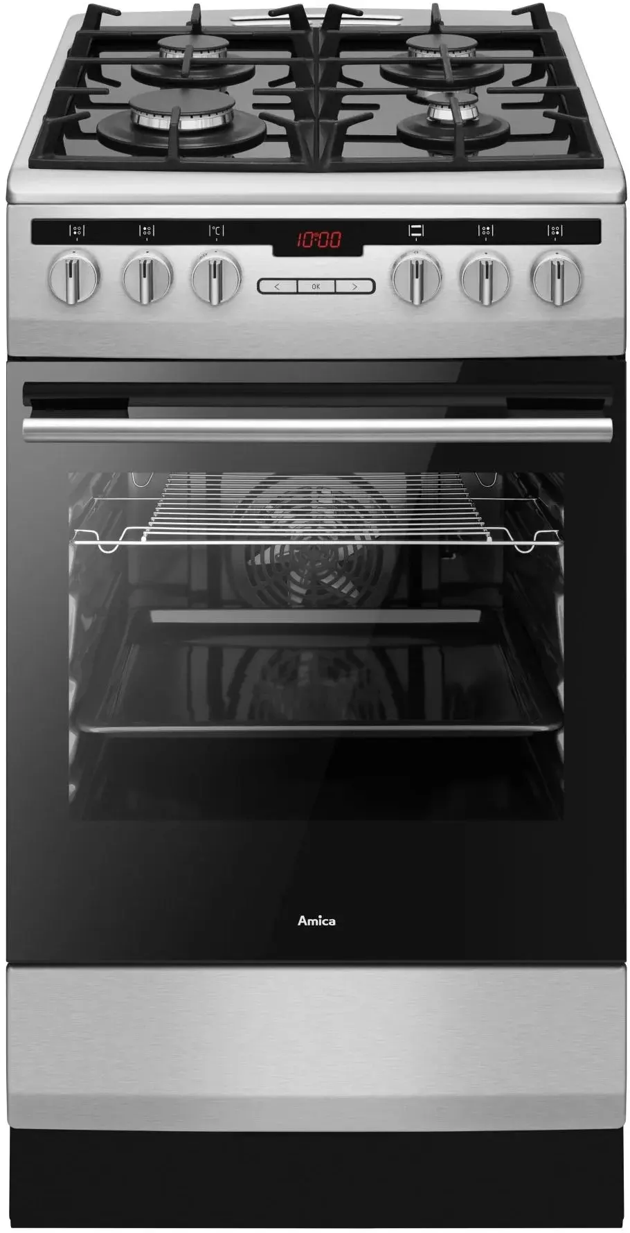 Комбинированная плита Amica 57GcES3.33HZpTaA(Xx) (Black/Inox) - 2