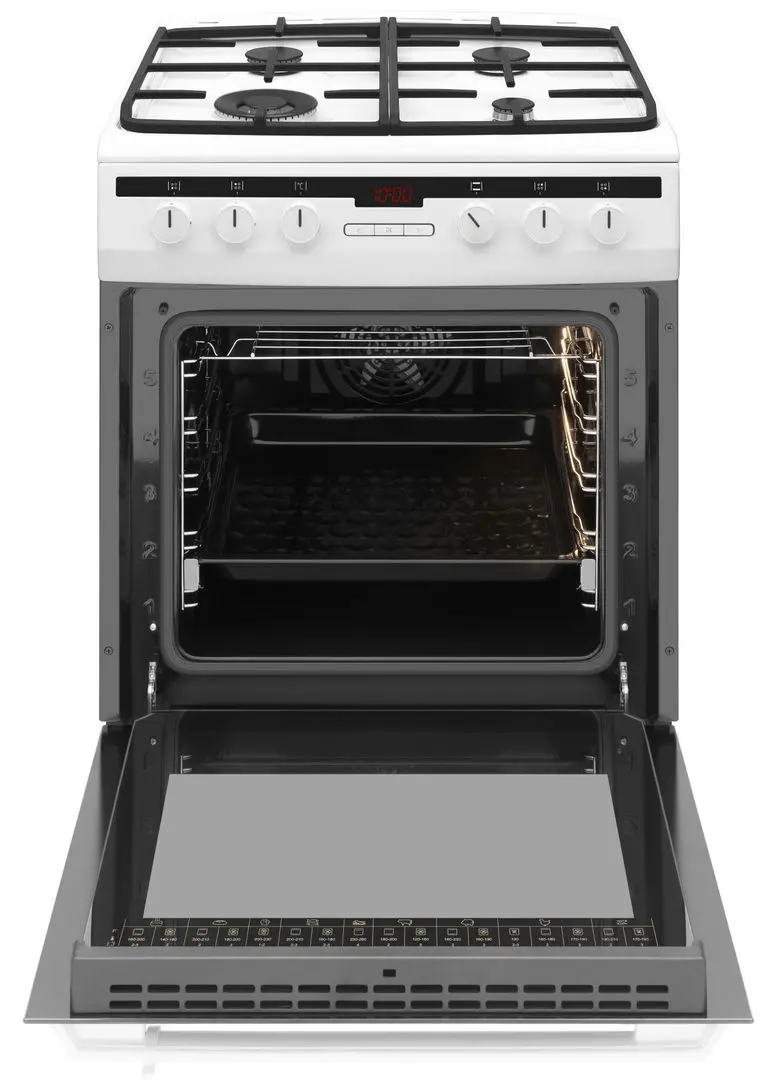 Aragaz combinat Amica 618GE3.39HZpTaDpNA(W) (White/Black)