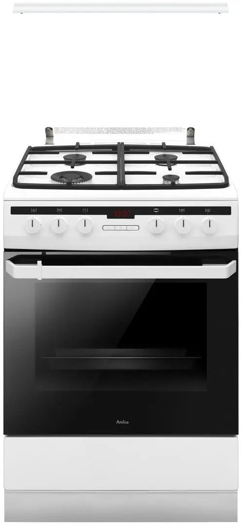 Aragaz combinat Amica 618GE3.39HZpTaDpNA(W) (White/Black)