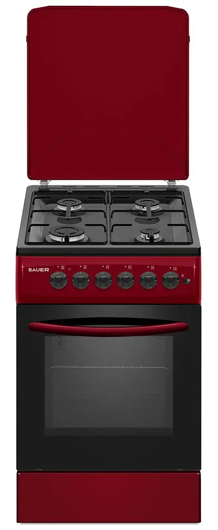 Aragaz combinat Bauer TE 5640 BGI (Burgundy)