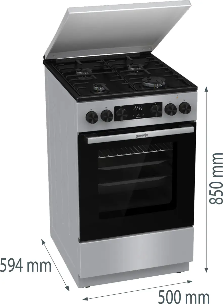 Комбинированная плита Gorenje GK5C64SH (Inox/Black) - 10