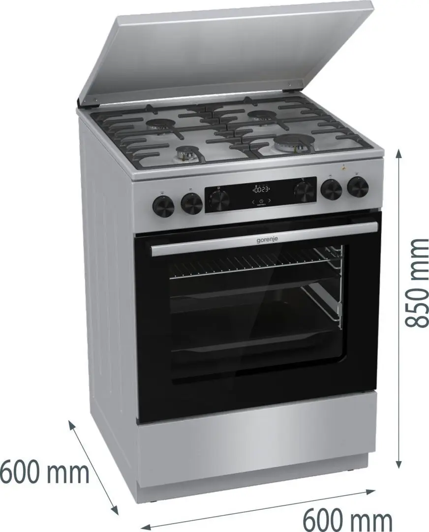 Aragaz combinat Gorenje GKS6C71XF (Silver)