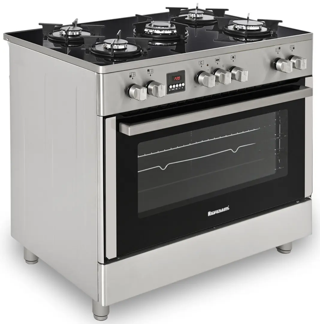 Комбинированная плита Ravanson KWGE-K90 (Glass Inox)