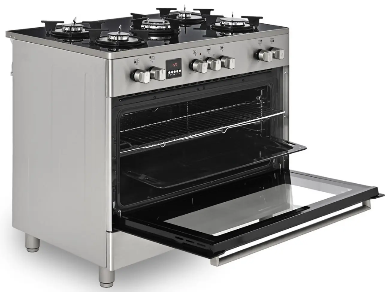 Комбинированная плита Ravanson KWGE-K90 (Glass Inox)