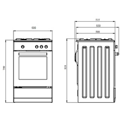 Газовая плита Studio Casa Viva Galaxy 4G 50x55 (Black) Thumb