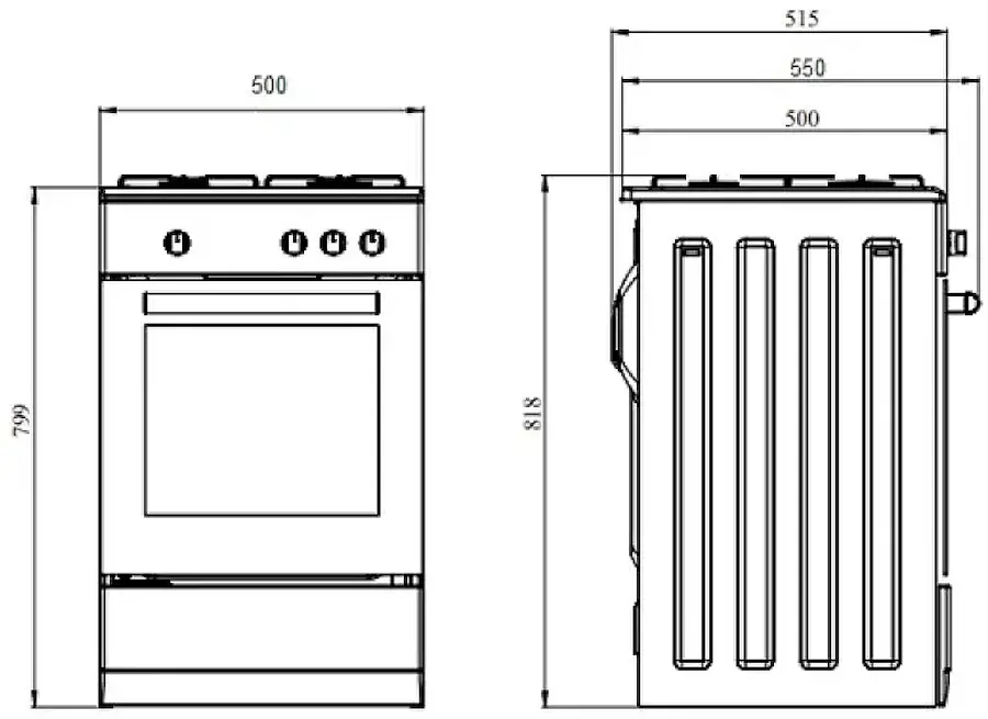 Газовая плита Studio Casa Viva Galaxy 4G 50x55 (Brown)