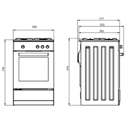Газовая плита Studio Casa Viva Galaxy 4G 50x55 (White) Thumb