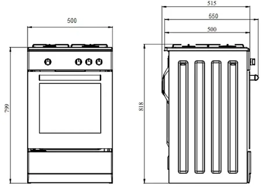Газовая плита Studio Casa Viva Galaxy 4G 50x55 (White)