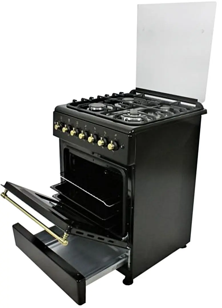 Комбинированная плита Vesta GC-E6060iCT/RBL/EUR NG (Matte Black/Ivory Rustic) - 2