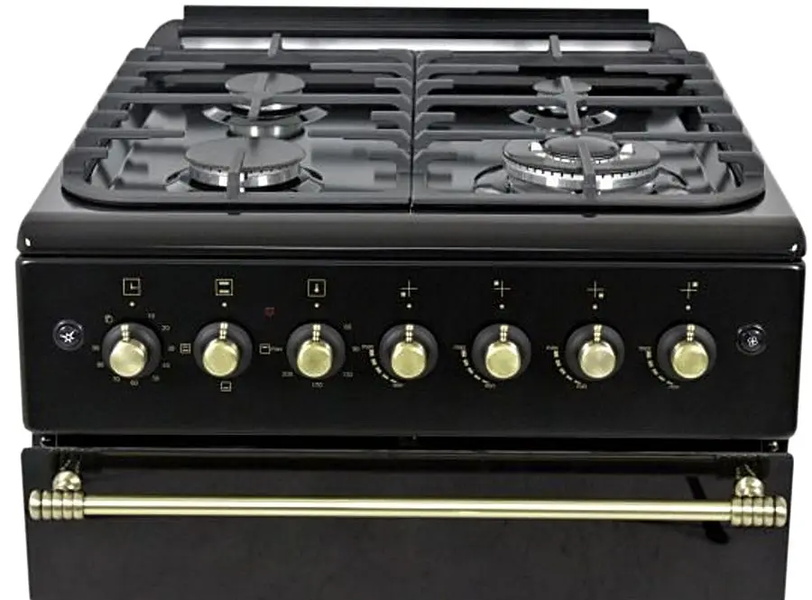 Комбинированная плита Vesta GC-E6060iCT/RBL/EUR NG (Matte Black/Ivory Rustic) - 3