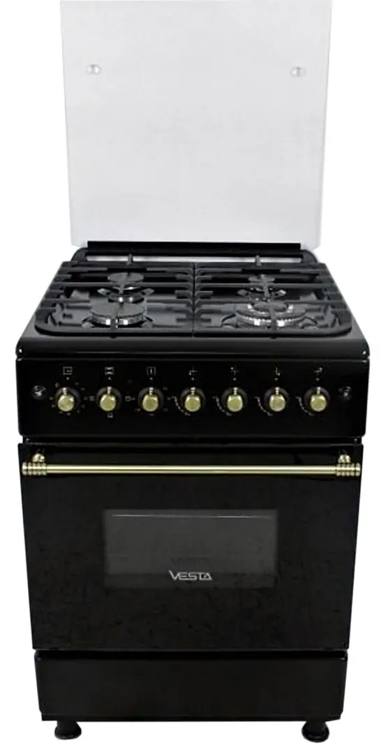 Комбинированная плита Vesta GC-E6060iCT/RBL/EUR NG (Matte Black/Ivory Rustic)