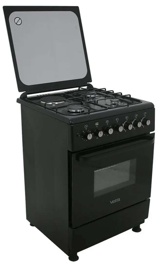 Комбинированная плита Vesta GC-GE6060i/3+1/BL (Matte Black) - 2