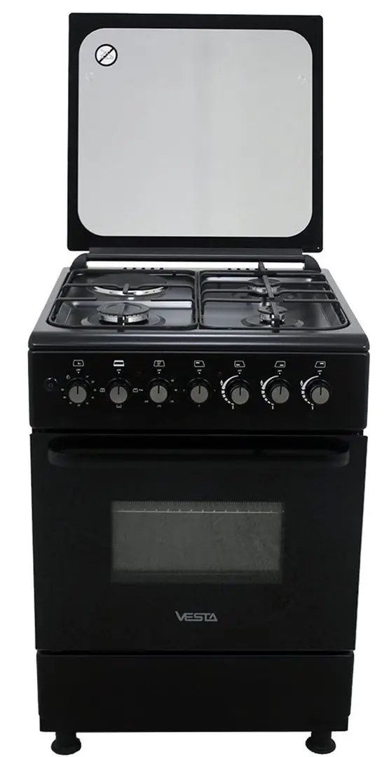 Комбинированная плита Vesta GC-GE6060i/3+1/BL (Matte Black)