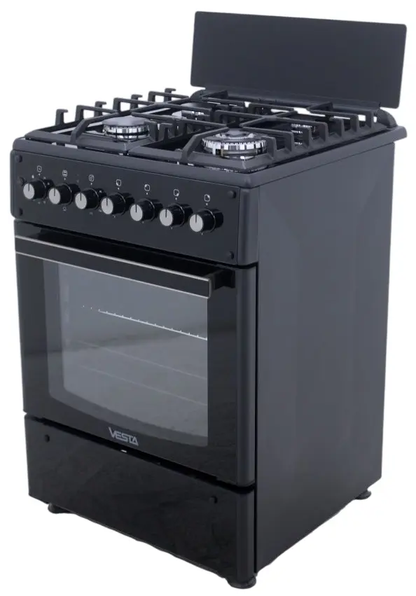 Комбинированная плита Vesta GC-E6060FCTg/BL (Black)