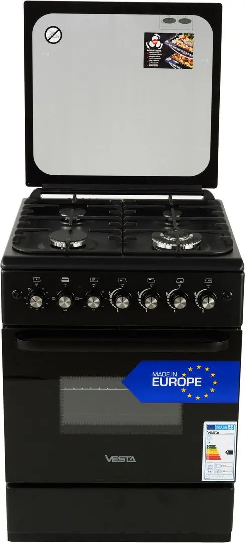 Комбинированная плита Vesta GC-E6060iCTg/BL (Black)
