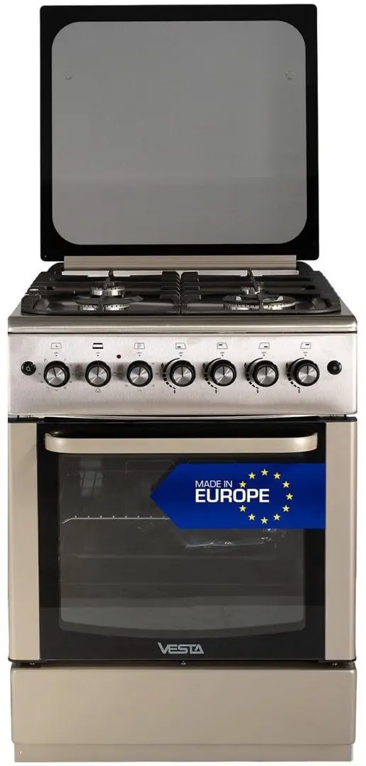 Комбинированная плита Vesta GC-E6060iCTg/X (Inox)
