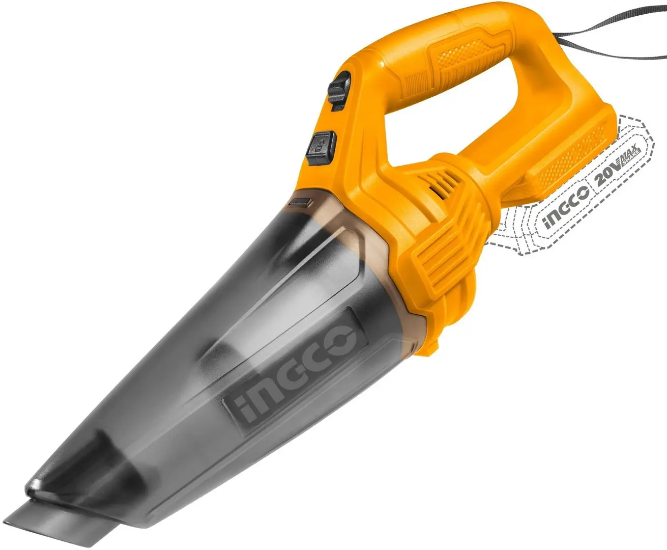 Аккумуляторный ручной пылесос Ingco CVLI201261 (Yellow/Black)