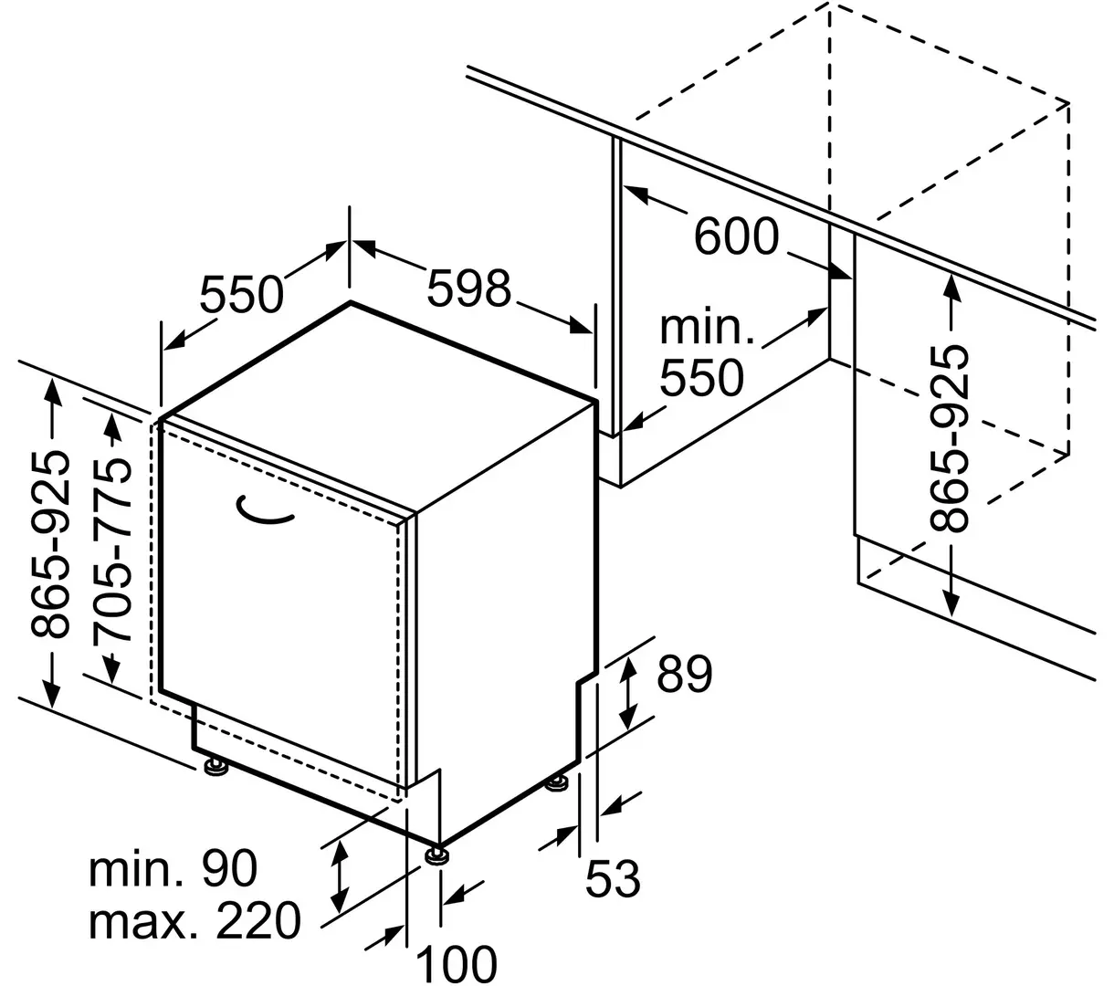 Masina de spalat vase incorporabila Bosch Series 6 SBV6ZCX16E (Inox)