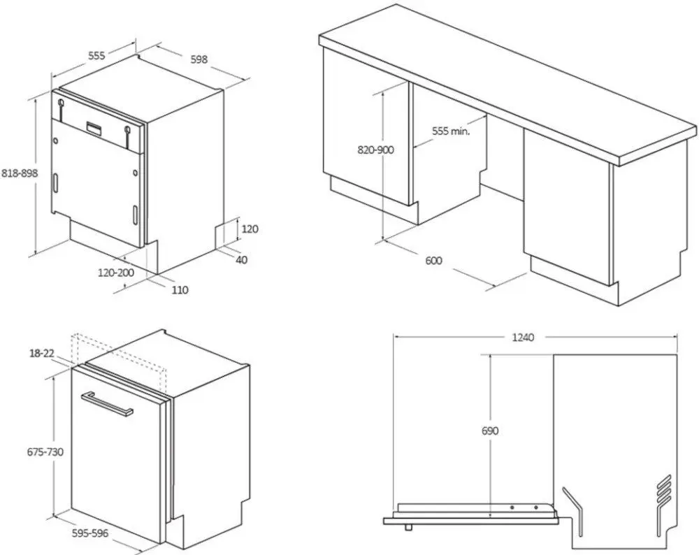Masina de spalat vase încorporabila Candy Rapido CI 3E53E0W (White)