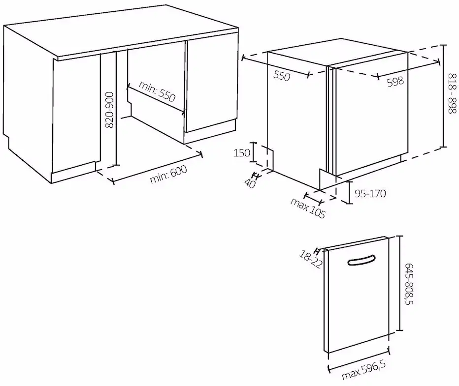 Встраиваемая посудомоечная машина Candy Rapido CI 3E7L0W2 (Inox)