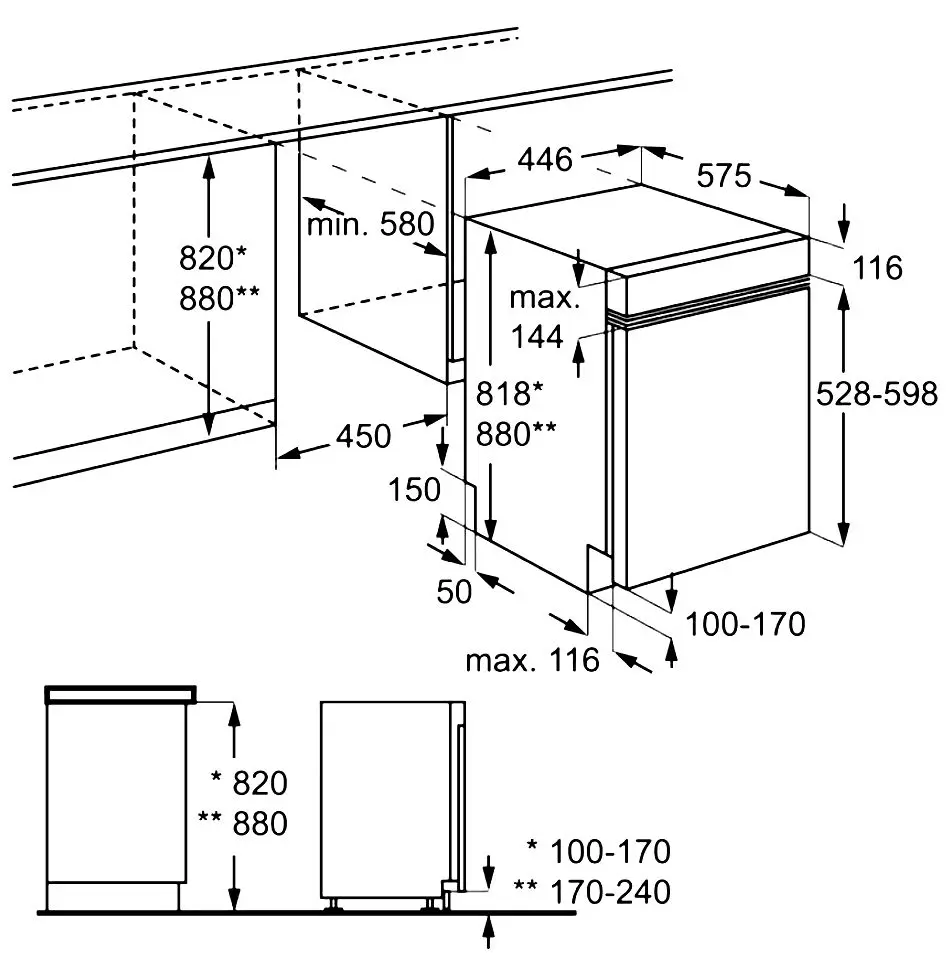 Masina de spalat vase incorporabila Electrolux EEM43300IX (Inox)