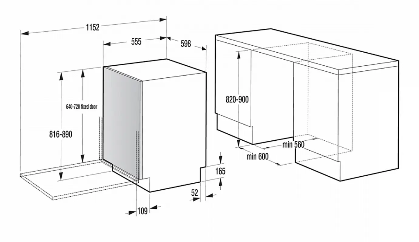 Masina de spalat vase incorporabila Gorenje GV673A66 (Grey)