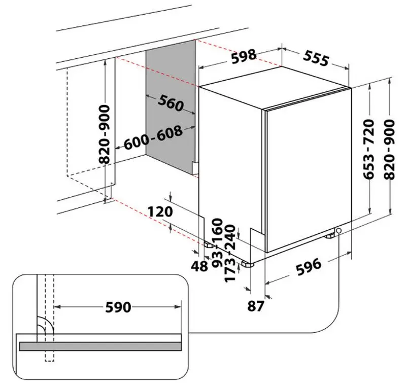 Masina de spalat vase incorporabila Indesit D2I HD526 A (White)