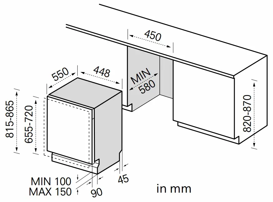 Masina de spalat vase incorporabila Midea MDWEB1004MB-WI (Inox)