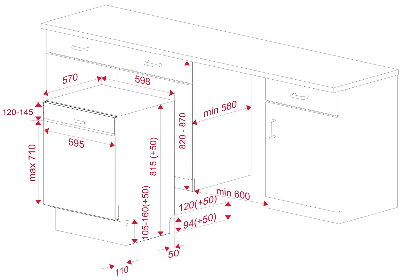 Masina de spalat vase incorporabila Teka Total DSI 46750 SS (Inox)