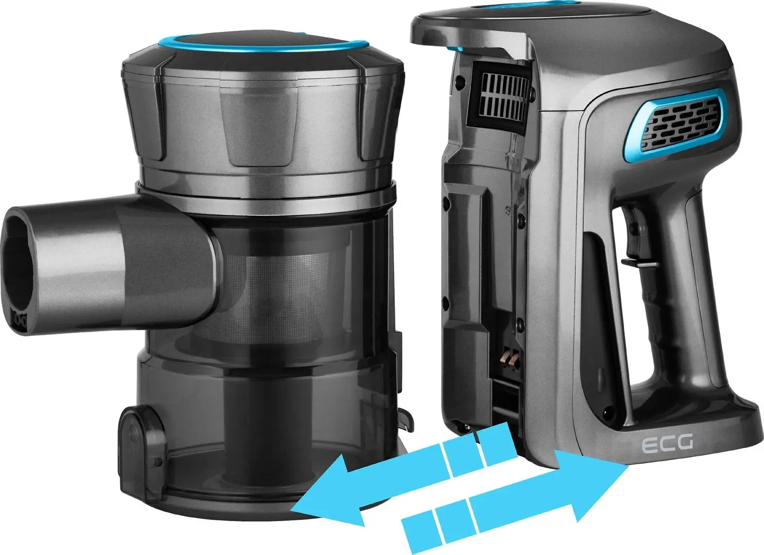 Аккумуляторный пылесос 2в1 ECG VT 6220 Power Flex (Gray/Blue)