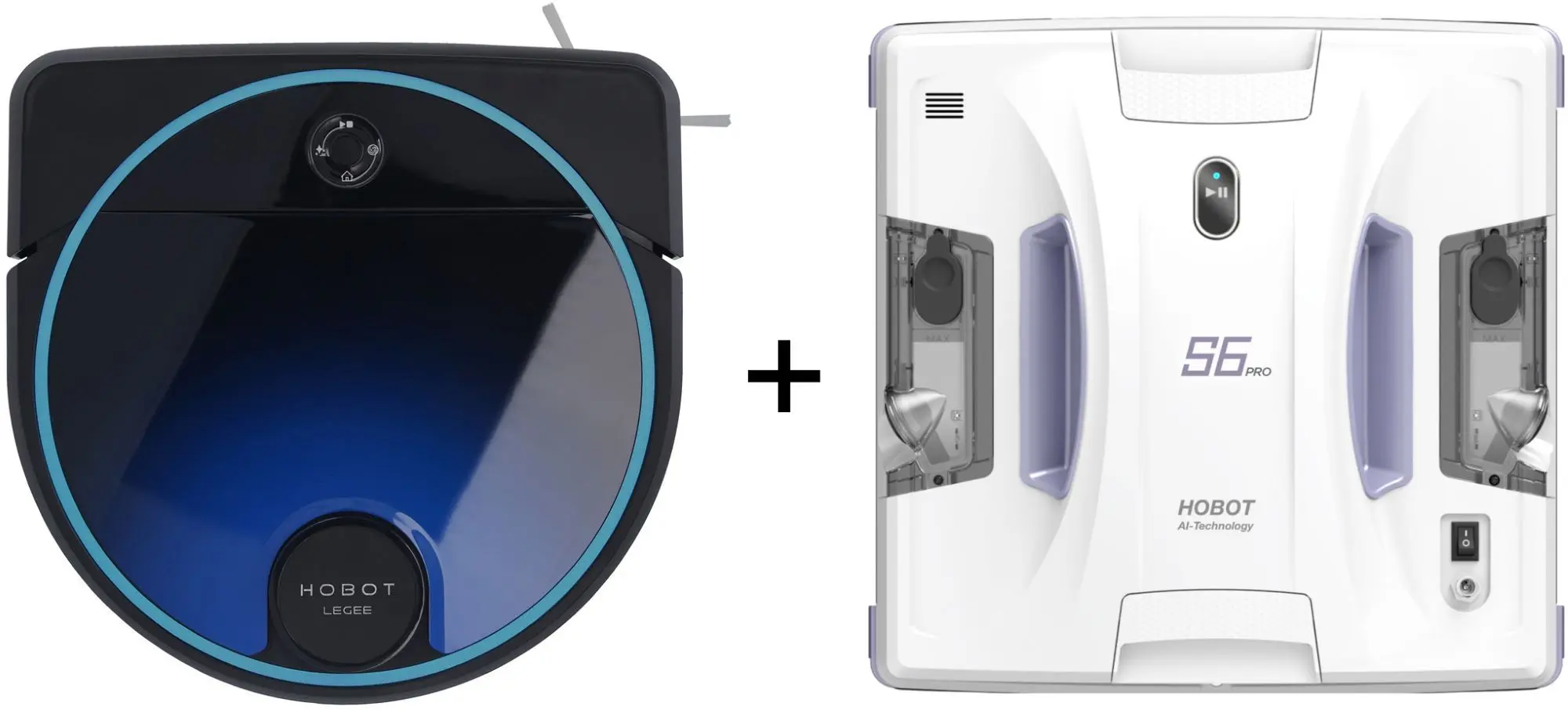 Set de aspirator-robot + aspirator-robot pentru fereastra Hobot Legee 7 + S6 Pro (Black/White)