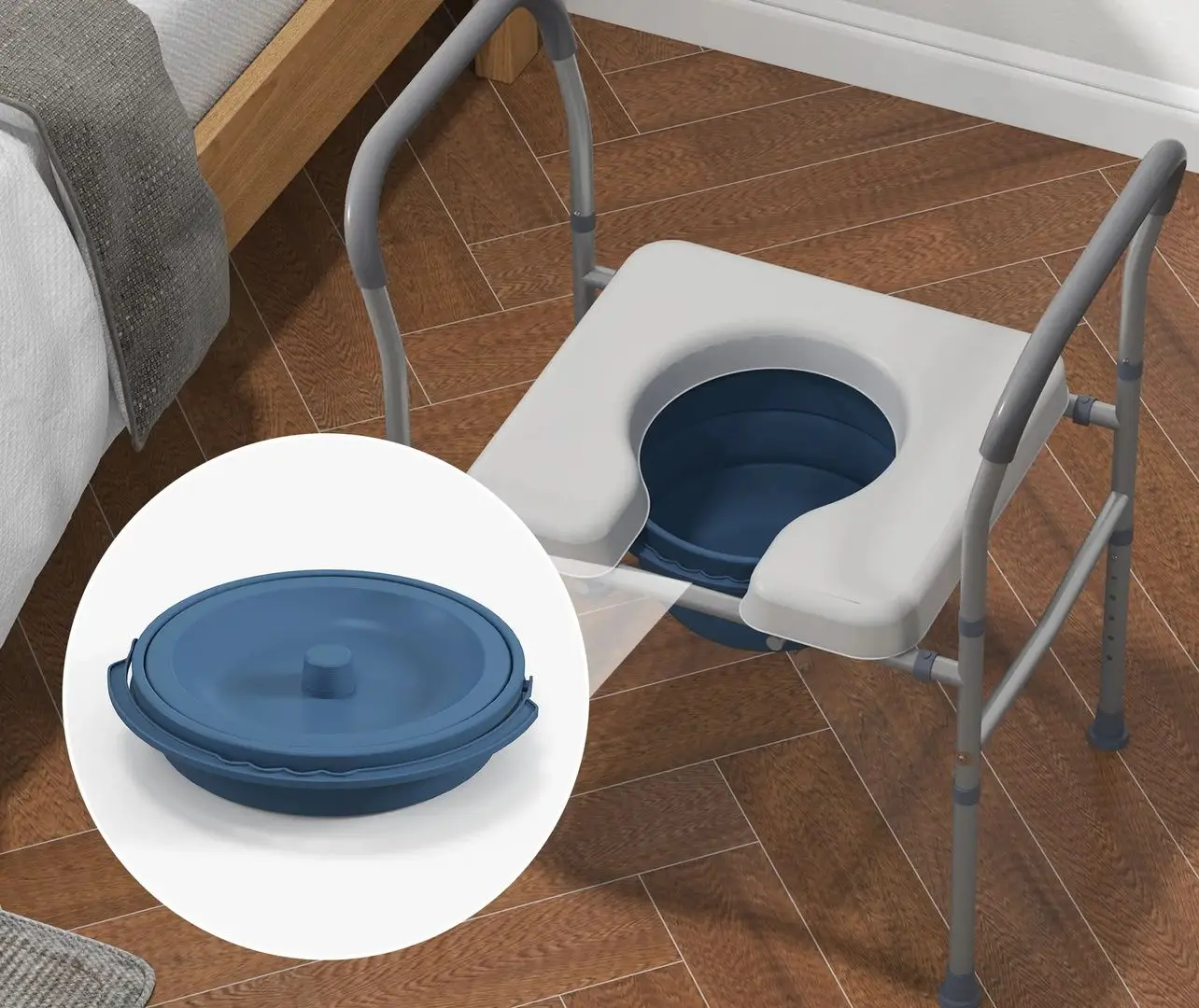 Стул-туалет Homcom 713-147V00GY (Grey)