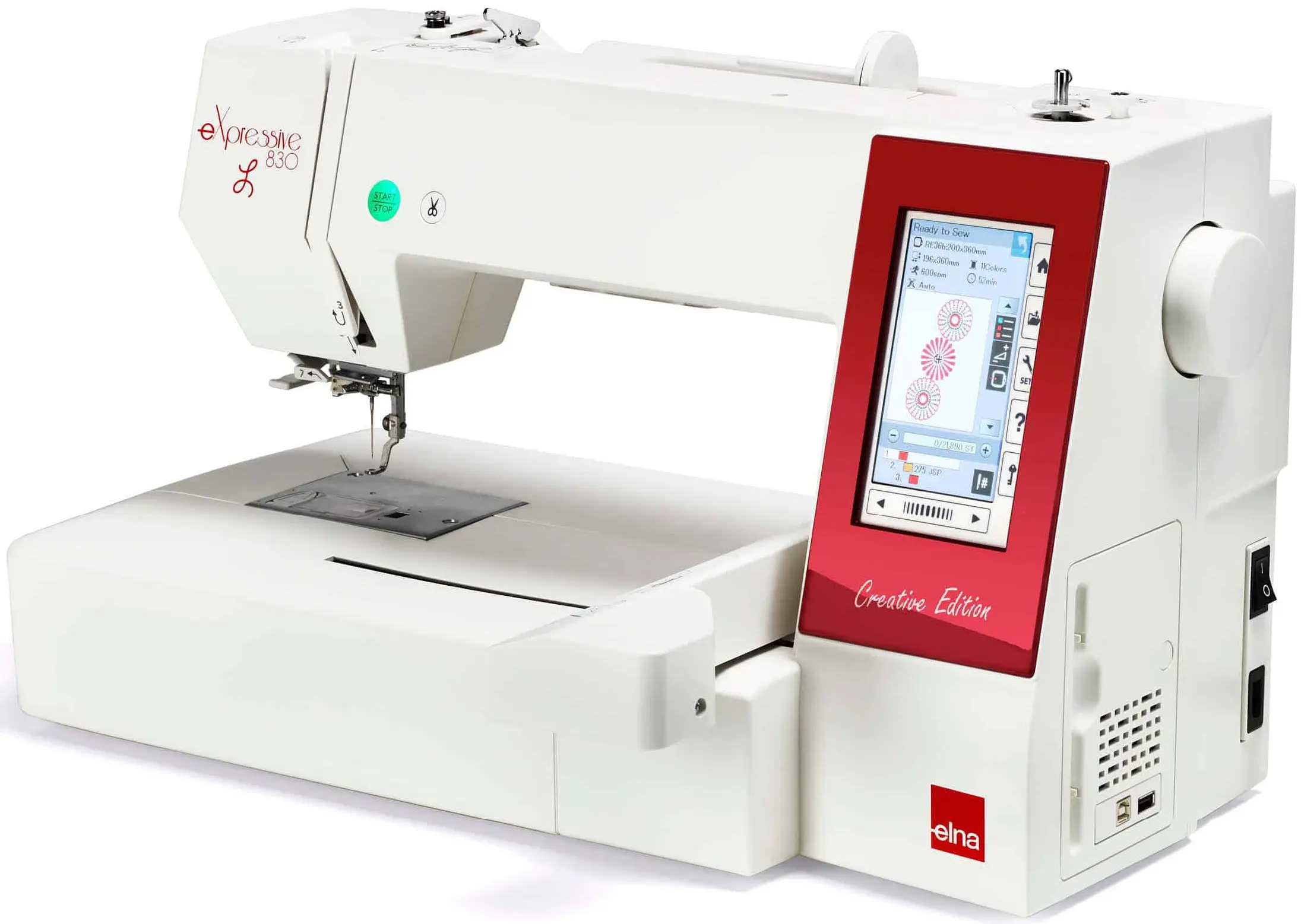Masina de brodat Elna eXpressive 830L Creative Edition (White/Red) - 3