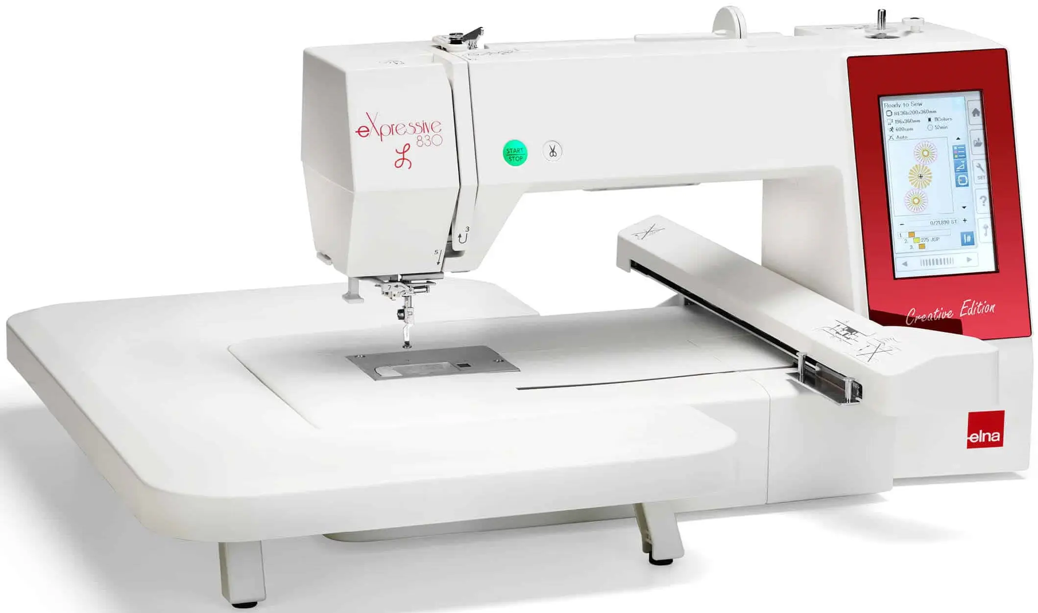 Masina de brodat Elna eXpressive 830L Creative Edition (White/Red) - 4