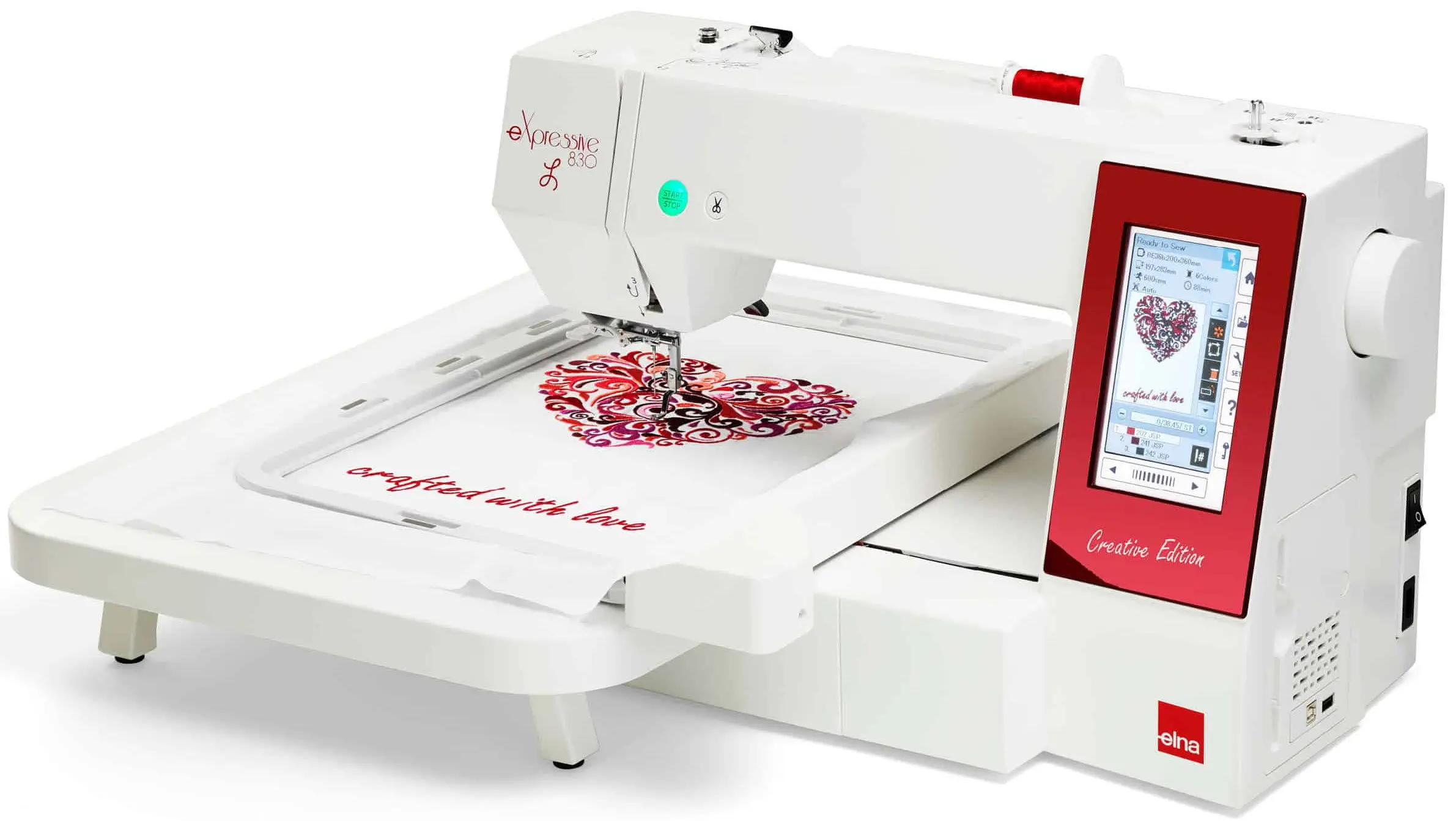 Masina de brodat Elna eXpressive 830L Creative Edition (White/Red) - 5