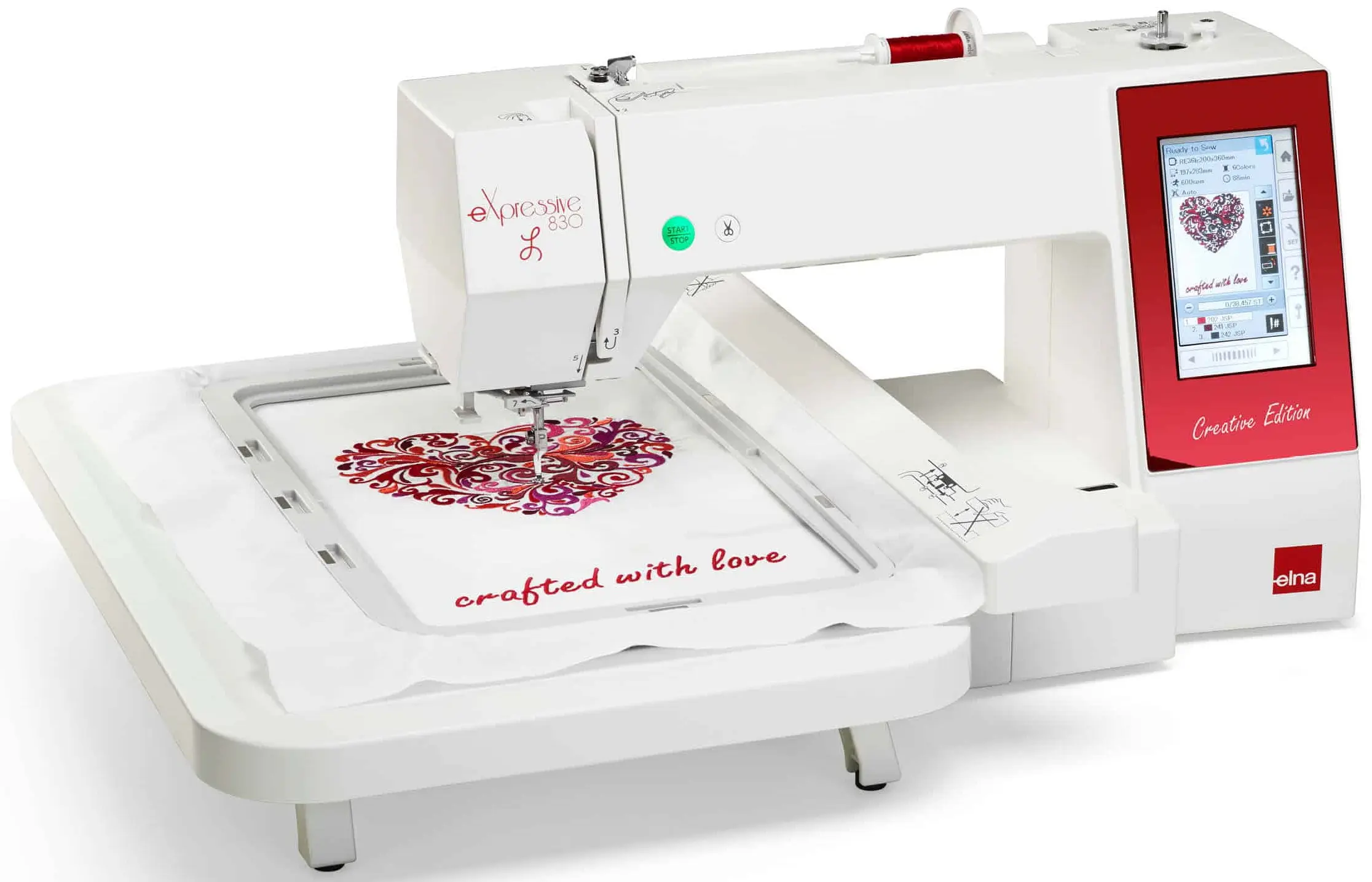 Masina de brodat Elna eXpressive 830L Creative Edition (White/Red) - 6