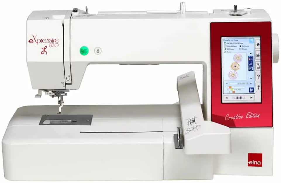 Masina de brodat Elna eXpressive 830L Creative Edition (White/Red)