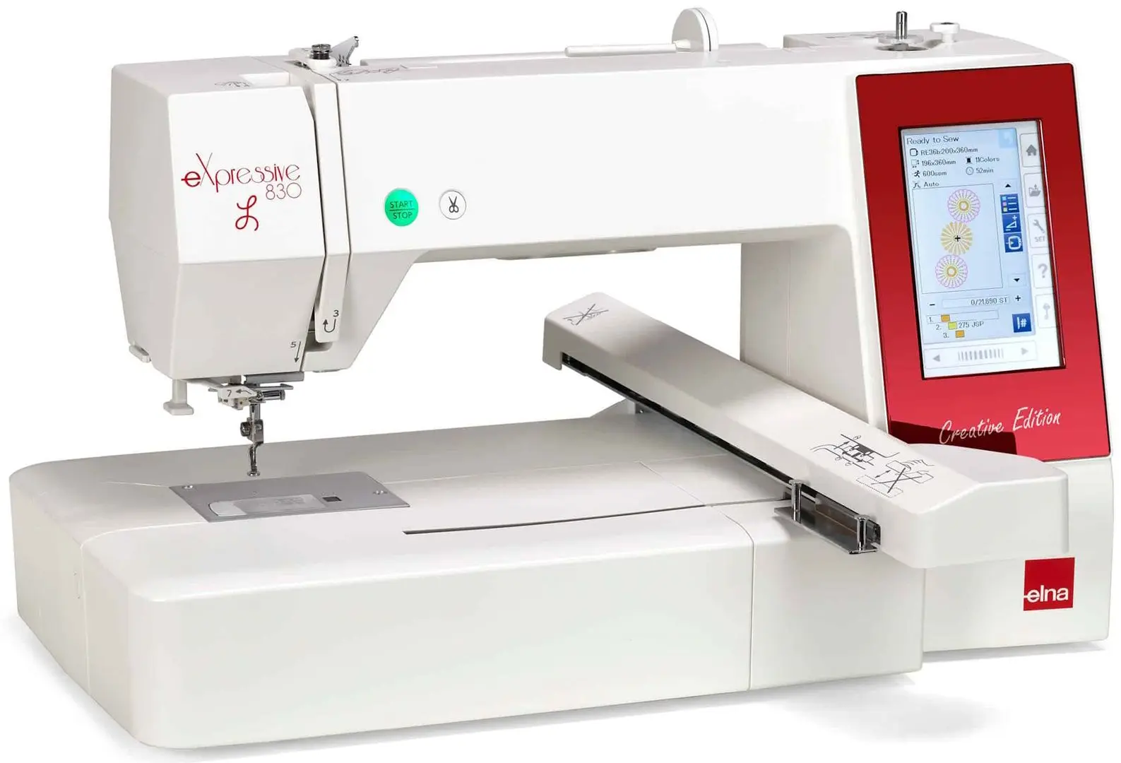 Masina de brodat Elna eXpressive 830L Creative Edition (White/Red)