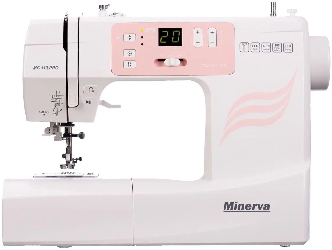 Mașină de cusut Minerva MC110 PRO (White/Pink)