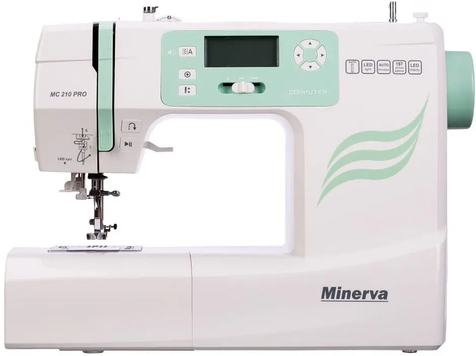 Masina de cusut Minerva MC210 Pro (White/Mint)
