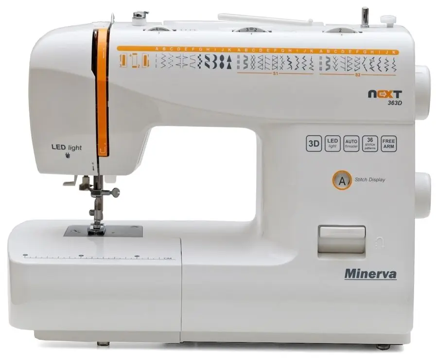 Mașină de cusut Minerva NEXT 363D (White/Orange)