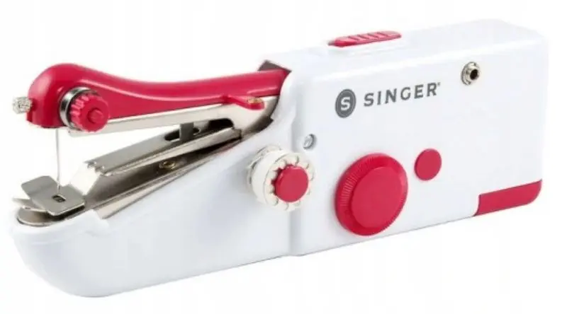 Mașină de cusut manuală Singer Mini 01663 (White/Red)