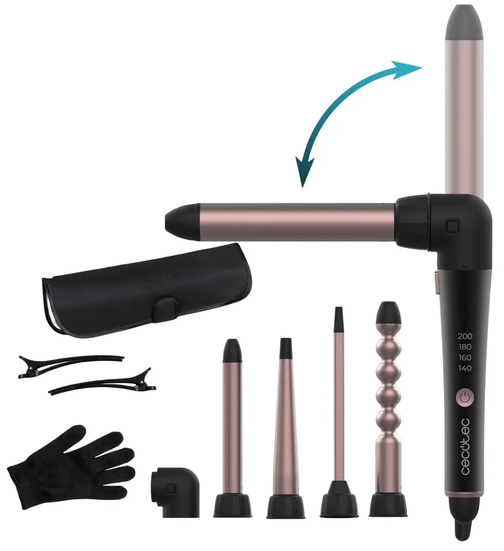 Ondulator de par Cecotec SurfCare TwistWaves (Black/Pink)